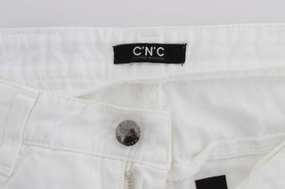 Jeans de corte bootcut slim fit de algodón blanco