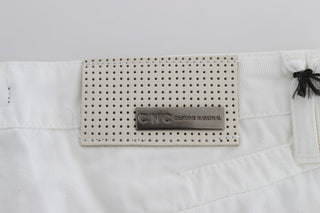 Jeans de corte bootcut slim fit de algodón blanco