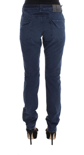 Jeans de mezclilla de mezcla de algodón azul