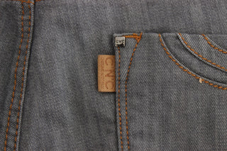 Gray Cotton Regular Fit Denim Jeans