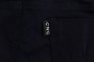 Jeans de mezcla de algodón azul de corte ajustado
