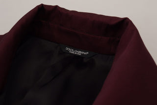 Bordeauxrote doppelreihige Polyesterjacke