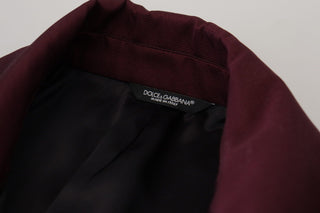 Bordeauxrote doppelreihige Polyesterjacke