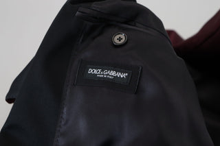 Bordeauxrote doppelreihige Polyesterjacke