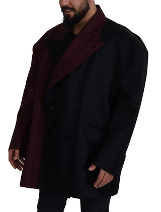 Bordeaux Polyester Double Breasted Jacket