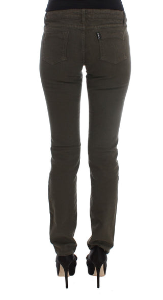 Jeans de mezcla de algodón verde de corte ajustado