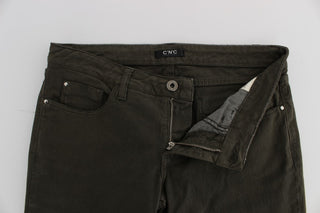 Jeans de mezcla de algodón verde de corte ajustado