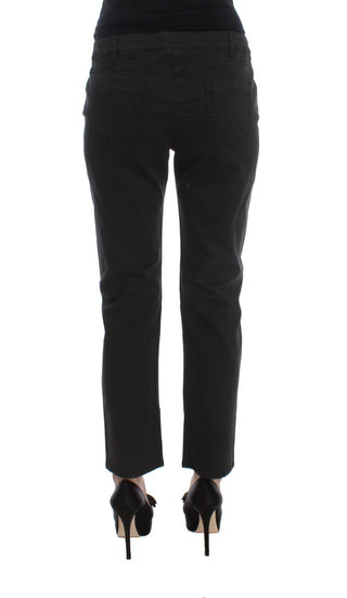 Schwarze Capri-Jeans aus Baumwolle