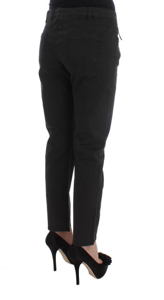 Schwarze Capri-Jeans aus Baumwolle