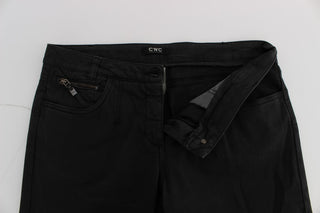 Schwarze Capri-Jeans aus Baumwolle