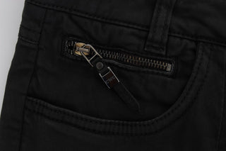 Schwarze Capri-Jeans aus Baumwolle