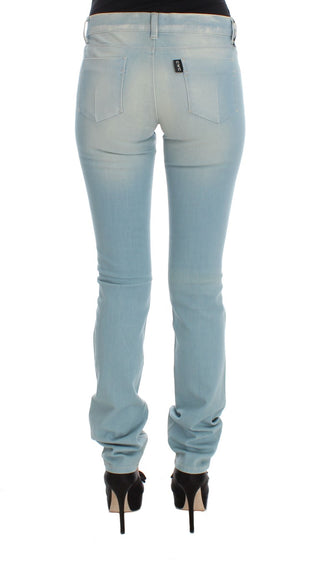 Jeans de mezcla de algodón azul de corte super ajustado