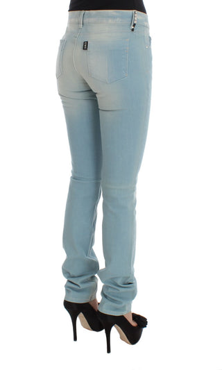 Jeans de mezcla de algodón azul de corte super ajustado