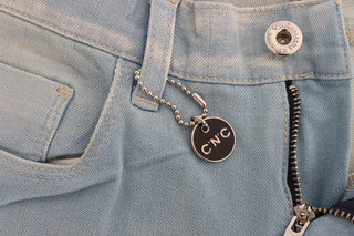 Jeans de mezcla de algodón azul de corte super ajustado