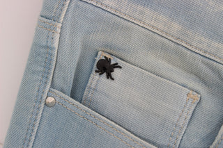 Jeans de mezcla de algodón azul de corte super ajustado