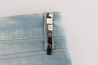Jeans de mezcla de algodón azul de corte super ajustado