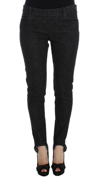 Jeans de mezclilla de algodón azul de corte ajustado