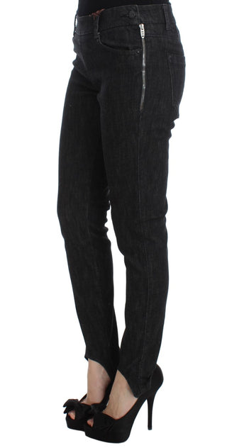 Jeans de mezclilla de algodón azul de corte ajustado