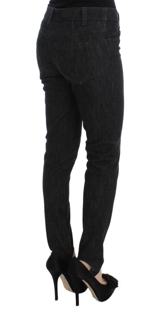 Jeans de mezclilla de algodón azul de corte ajustado