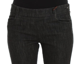 Jeans de mezclilla de algodón azul de corte ajustado