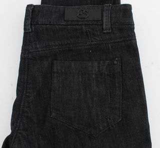 Jeans de mezclilla de algodón azul de corte ajustado