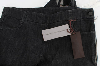 Jeans de mezclilla de algodón azul de corte ajustado