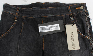 Jeans de mezclilla de algodón gris de corte ajustado