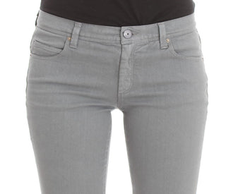 Jeans bootcut de mezcla de algodón azul de corte ajustado