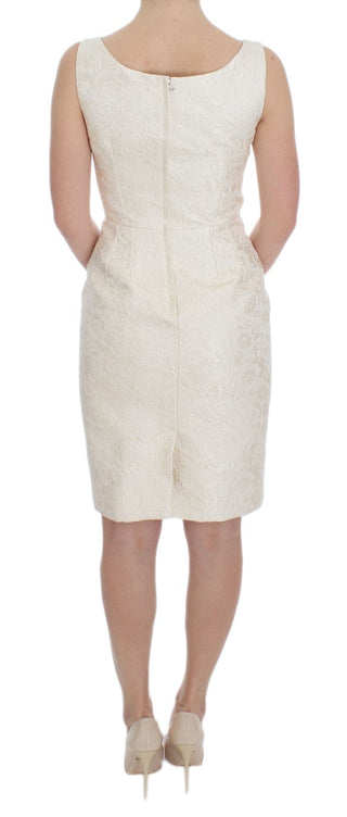 Vestido de cristal de brocado blanco
