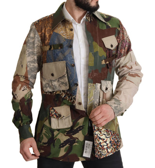 Multicolor Button Down Patchwork Shirt