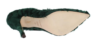 Zapatos de piel de cordero Xiangao verdes