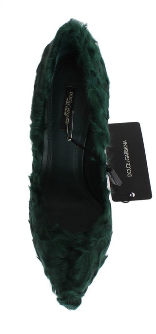 Zapatos de piel de cordero Xiangao verdes