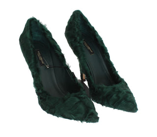 Zapatos de piel de cordero Xiangao verdes