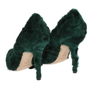 Zapatos de piel de cordero Xiangao verdes