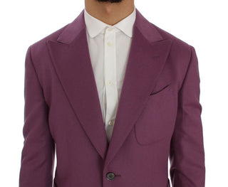 Blazer ajustado de cachemira púrpura
