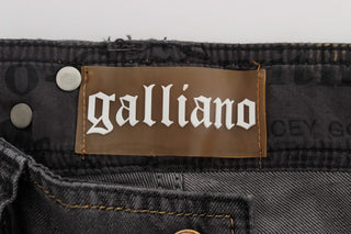 Jeans de mezcla de algodón gris lavado de corte ajustado