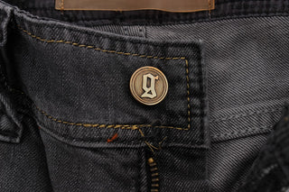 Jeans de mezcla de algodón gris lavado de corte ajustado