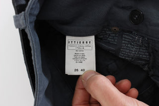 Jeans de mezcla de algodón azul de tiro alto y corte ajustado