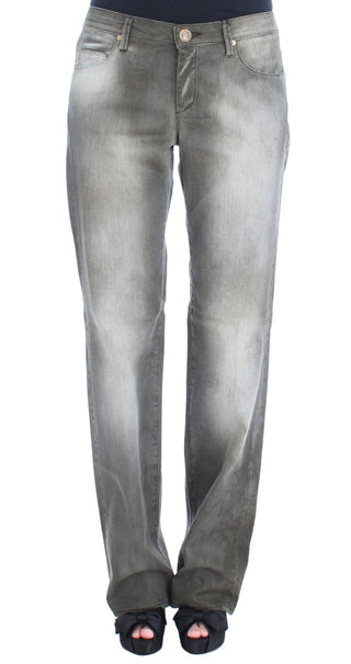 Graue Boyfriend-Jeans aus Baumwollmischung mit lockerer Passform