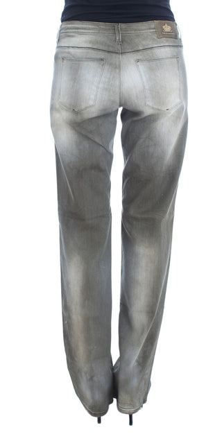 Graue Boyfriend-Jeans aus Baumwollmischung mit lockerer Passform