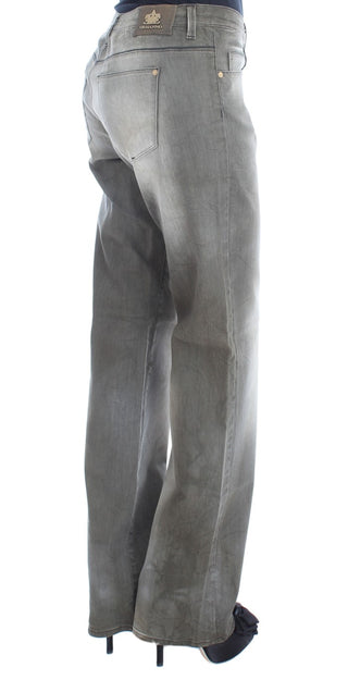Graue Boyfriend-Jeans aus Baumwollmischung mit lockerer Passform