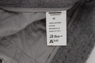 Graue Baumwoll-Bootcut-Hose, schmale Passform, Freizeithose