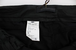 Pantalones de terciopelo de mezcla de viscosa negra de corte ajustado