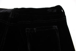 Pantalones de terciopelo de mezcla de viscosa negra de corte ajustado