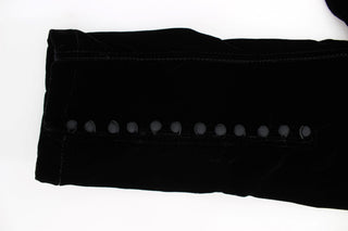 Pantalones de terciopelo de mezcla de viscosa negra de corte ajustado