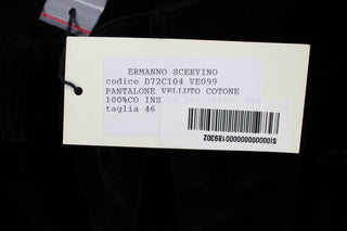Pantalones de algodón de terciopelo negro de piernas rectas