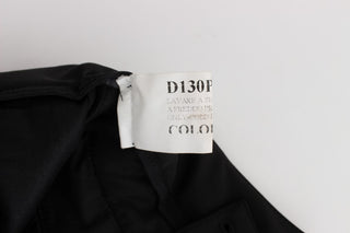 Pantalones Capri recortados de mezcla de algodón negra