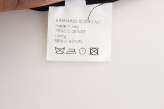 Pantalones de pierna ancha de mezcla de algodón a rayas negras