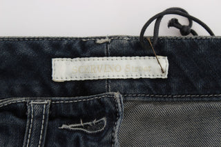 Jeans de mezcla de algodón azul de corte ajustado