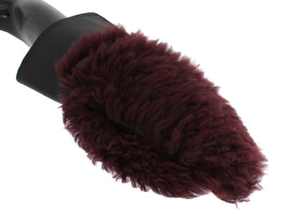 Schwarze Bordeaux-Lammfellhandschuhe aus Leder